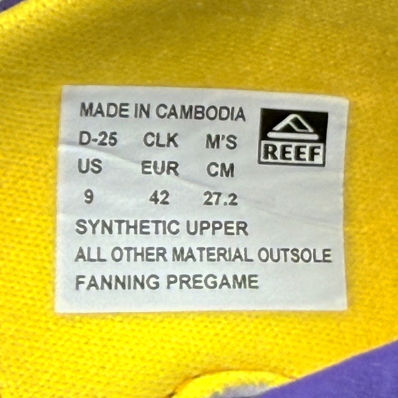 Reef Fanning Pregame / Tailgate Sandals  - NWT Mens 9 Purple / Gold  #48770-FL5* main image 4